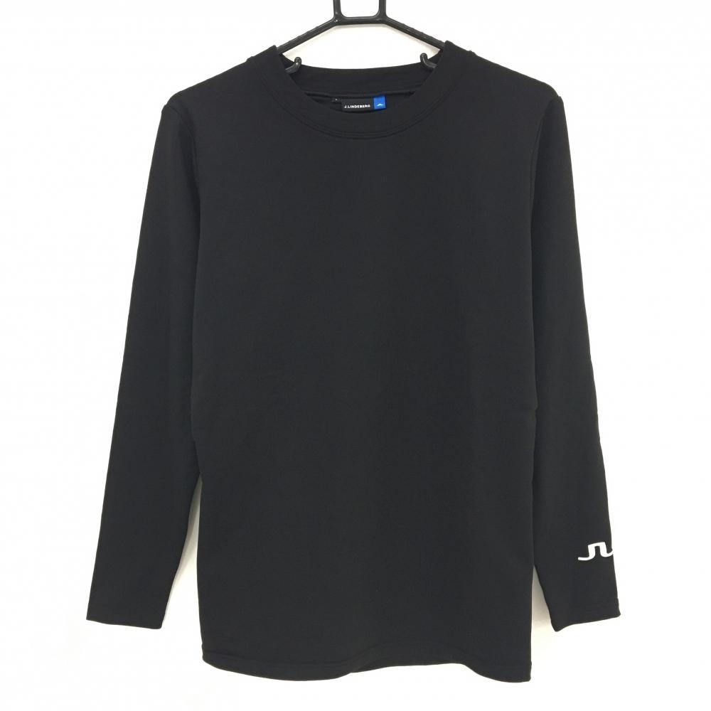 【美品】ジェイリンドバーグ インナーシャツ 黒 ロゴ刺しゅう メンズ L ゴルフウェア J．LINDEBERG