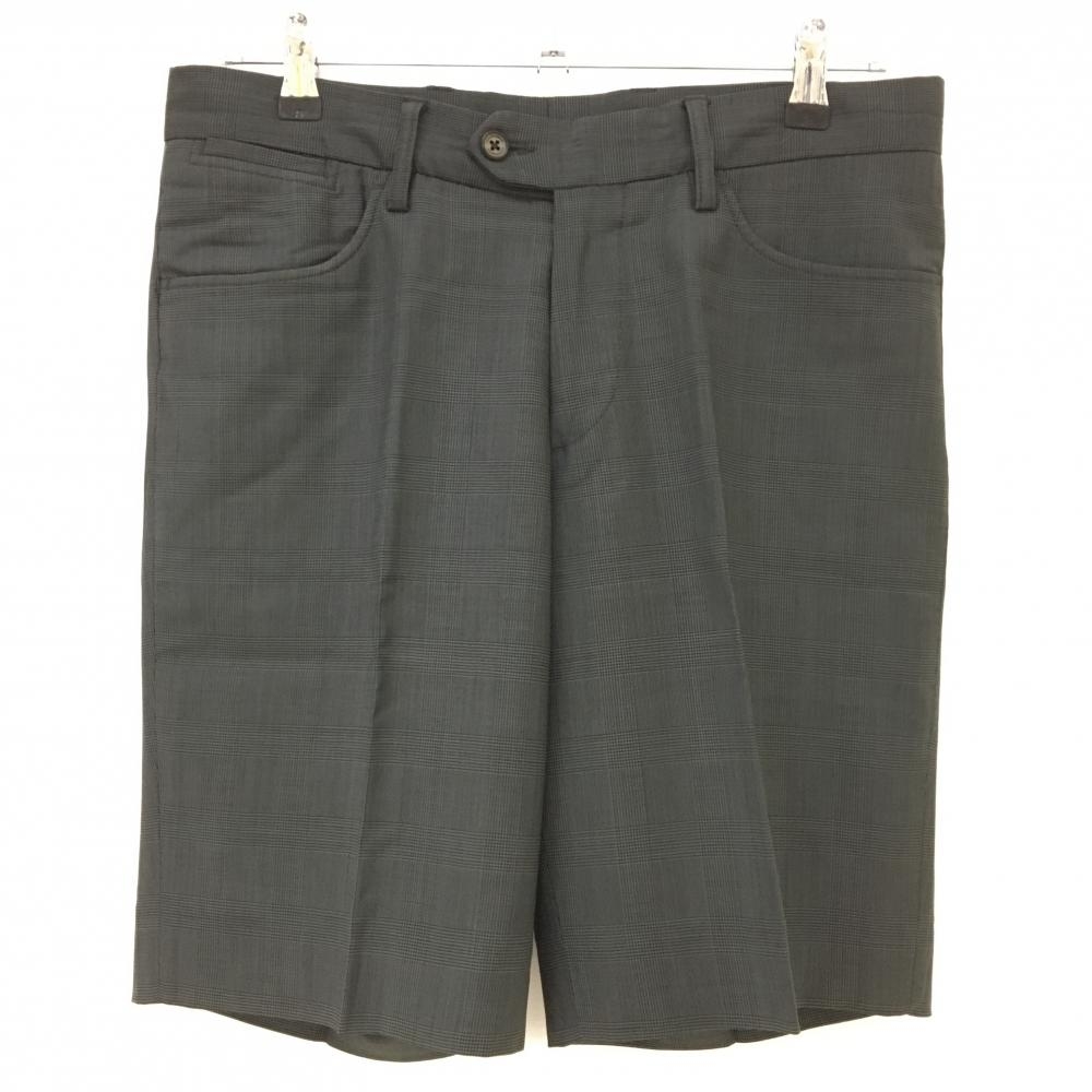 【美品】ジェイリンドバーグ ハーフパンツ グレー チェック柄 総柄 メンズ 29 ゴルフウェア J．LINDEBERG