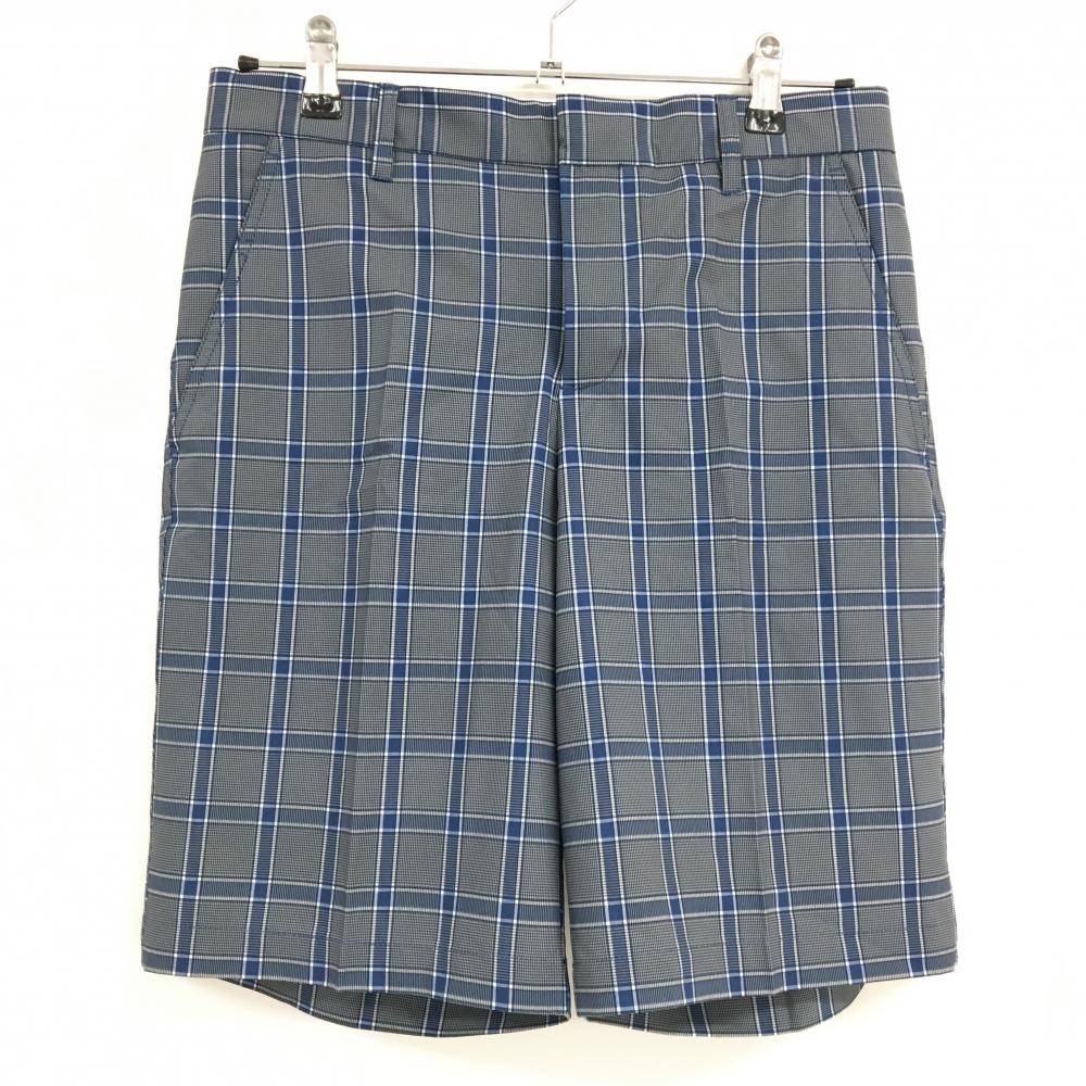 【超美品】ジェイリンドバーグ ハーフパンツ グレー×ネイビー チェック  メンズ 29 ゴルフウェア J．LINDEBERG