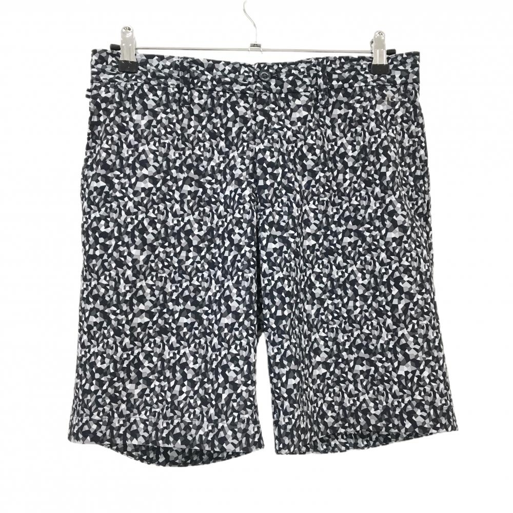【超美品】ジェイリンドバーグ ハーフパンツ 黒×グレー 総柄 シャカシャカ メンズ 29 ゴルフウェア J．LINDEBERG