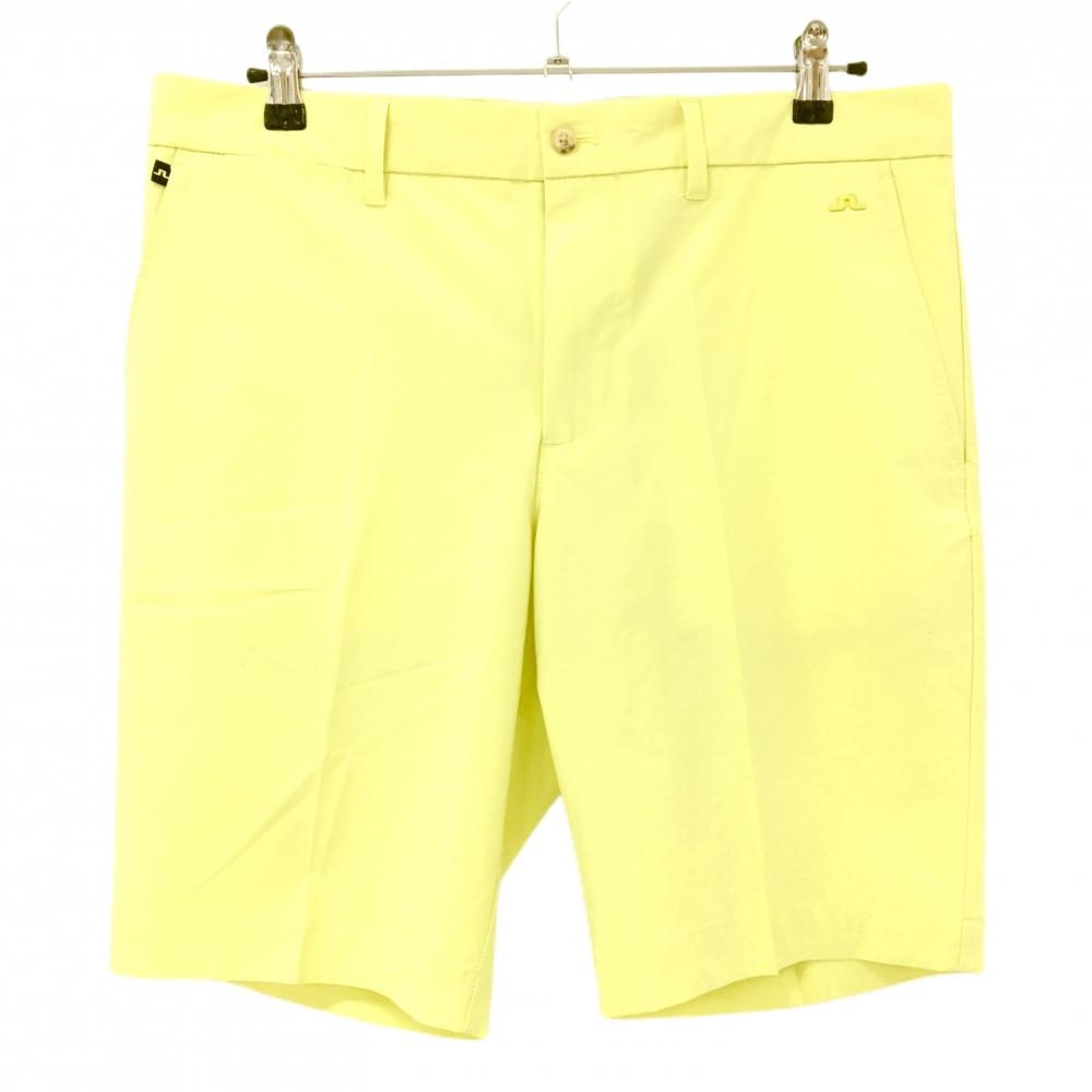 ジェイリンドバーグ ハーフパンツ ライトイエロー ストレッチ ロゴ メンズ 33 ゴルフウェア J．LINDEBERG