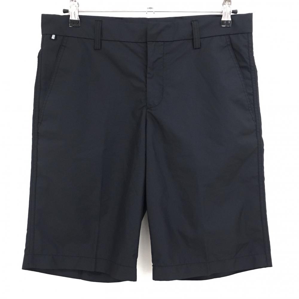 【超美品】ジェイリンドバーグ ハーフパンツ 黒 シンプル 無地 メンズ 31 ゴルフウェア J．LINDEBERG
