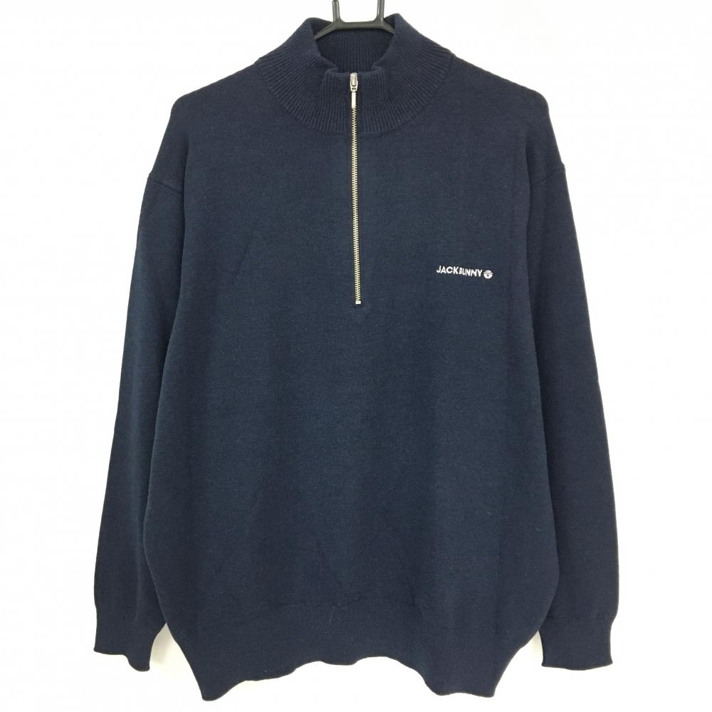 【超美品】ジャックバニー×ドラえもん セーター ネイビー 背面ドラえもん メンズ 5(L) ゴルフウェア 2025年モデル Jack Bunny