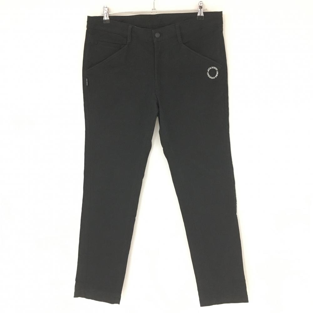 【美品】ジャックバニー ストレッチパンツ 黒×白 シンプル メンズ 6(XL) ゴルフウェア 2022年モデル Jack Bunny