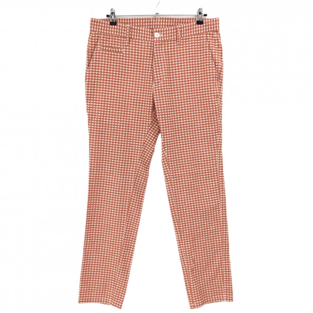 ジャックバニー パンツ オレンジ×白 チェック メンズ 6(XL) ゴルフウェア Jack Bunny