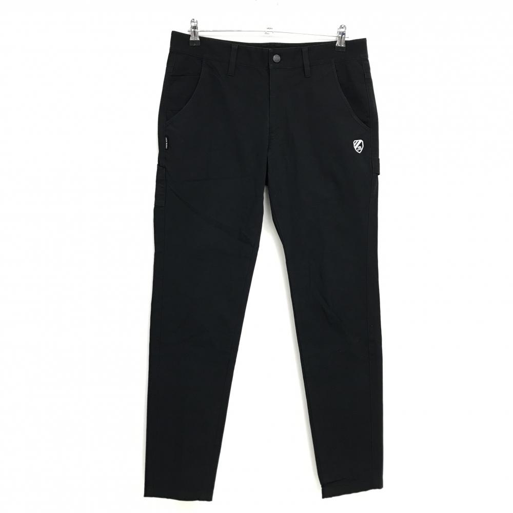 【美品】ジャックバニー パンツ 黒 ストレッチ ロゴ白  メンズ 5(L) ゴルフウェア Jack Bunny