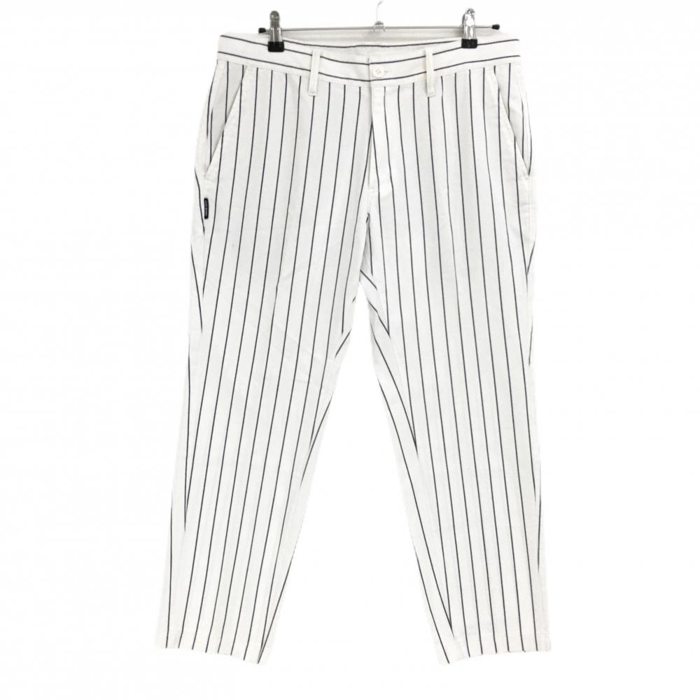 ジャックバニー パンツ 白×ネイビー ストライプ メンズ 6(XL) ゴルフウェア Jack Bunny