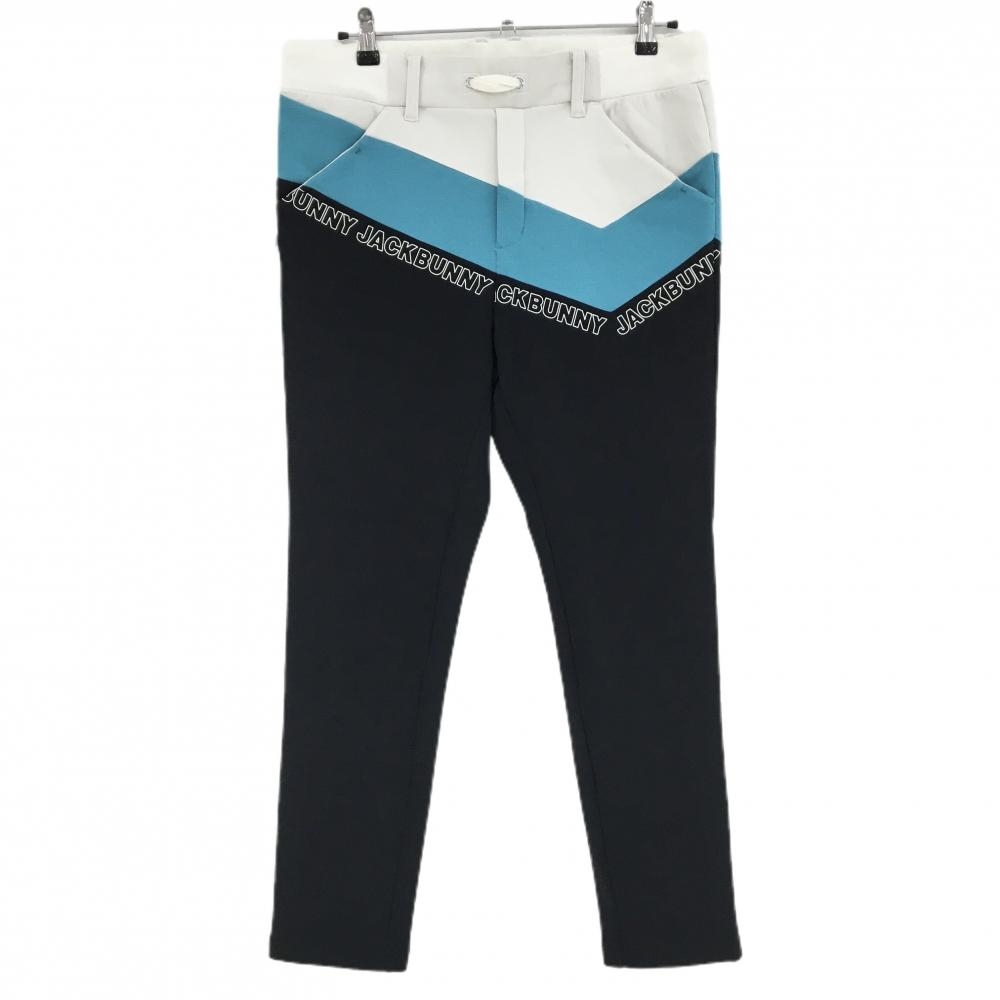 ジャックバニー パンツ 黒×白 ロゴプリント メンズ 6(XL) ゴルフウェア Jack Bunny