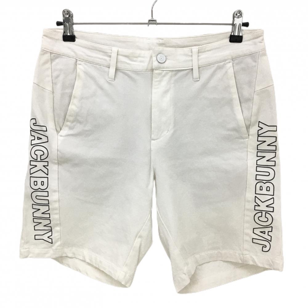 ジャックバニー ハーフパンツ 白×黒 ロゴプリント メンズ 4(M) ゴルフウェア Jack Bunny
