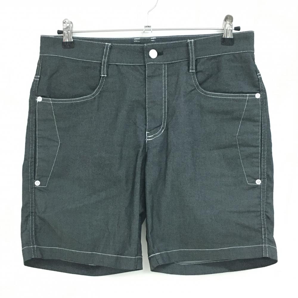 【美品】ジャックバニー ハーフパンツ グレー デニム調 白ステッチ 複数ポケット  メンズ 4(M) ゴルフウェア Jack Bunny