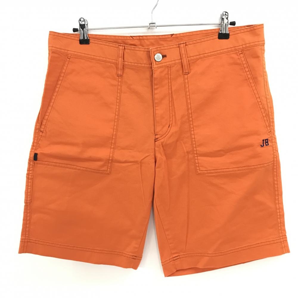 ジャックバニー ハーフパンツ オレンジ×ブラウン ステッチ ロゴ刺しゅう メンズ 7(2XL) ゴルフウェア Jack Bunny