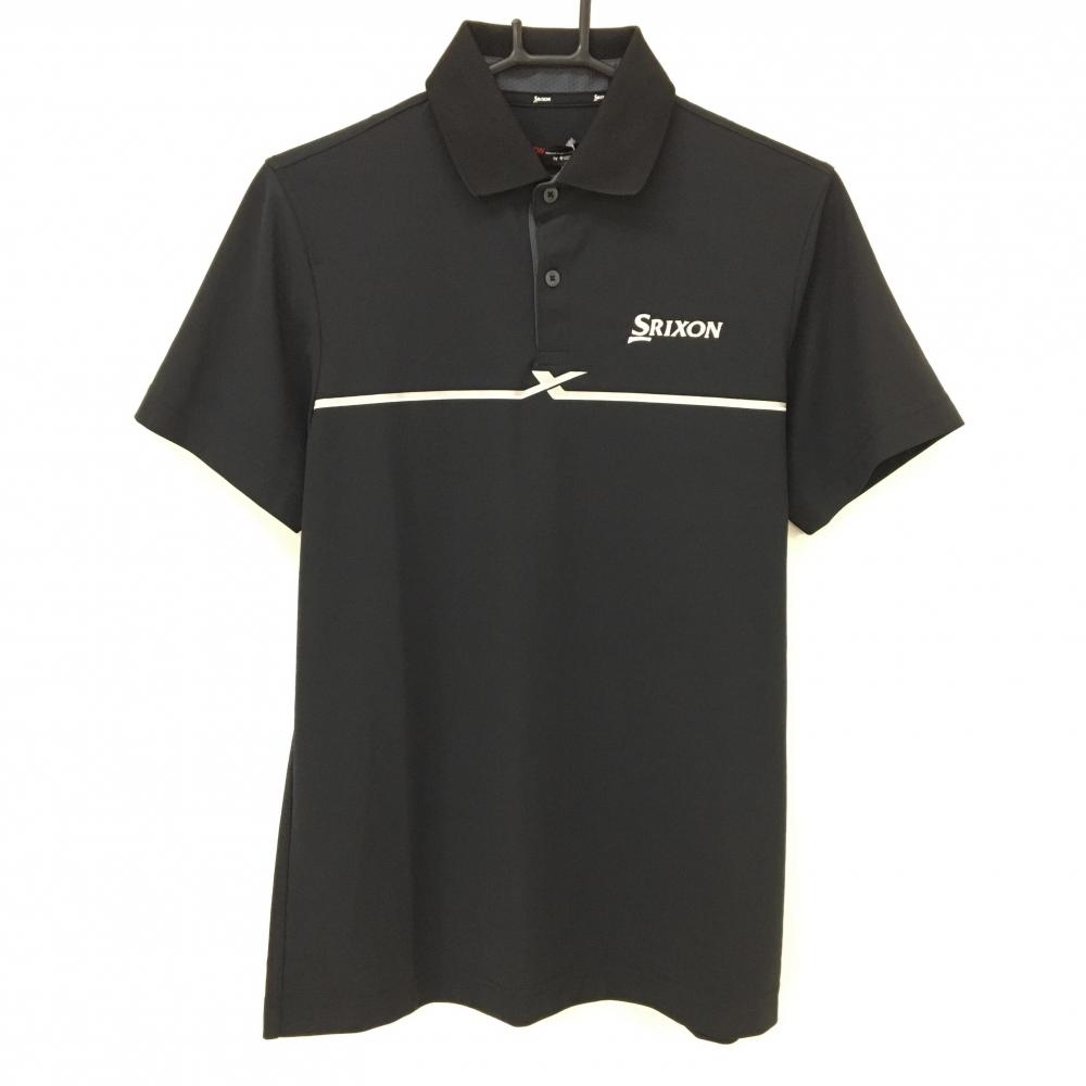 【新品】スリクソンバイデサント 半袖ポロシャツ 黒×ライトグレー 遮熱 吸汗速乾 UVケア クーリング効果 メンズ M ゴルフウェア SRIXON
