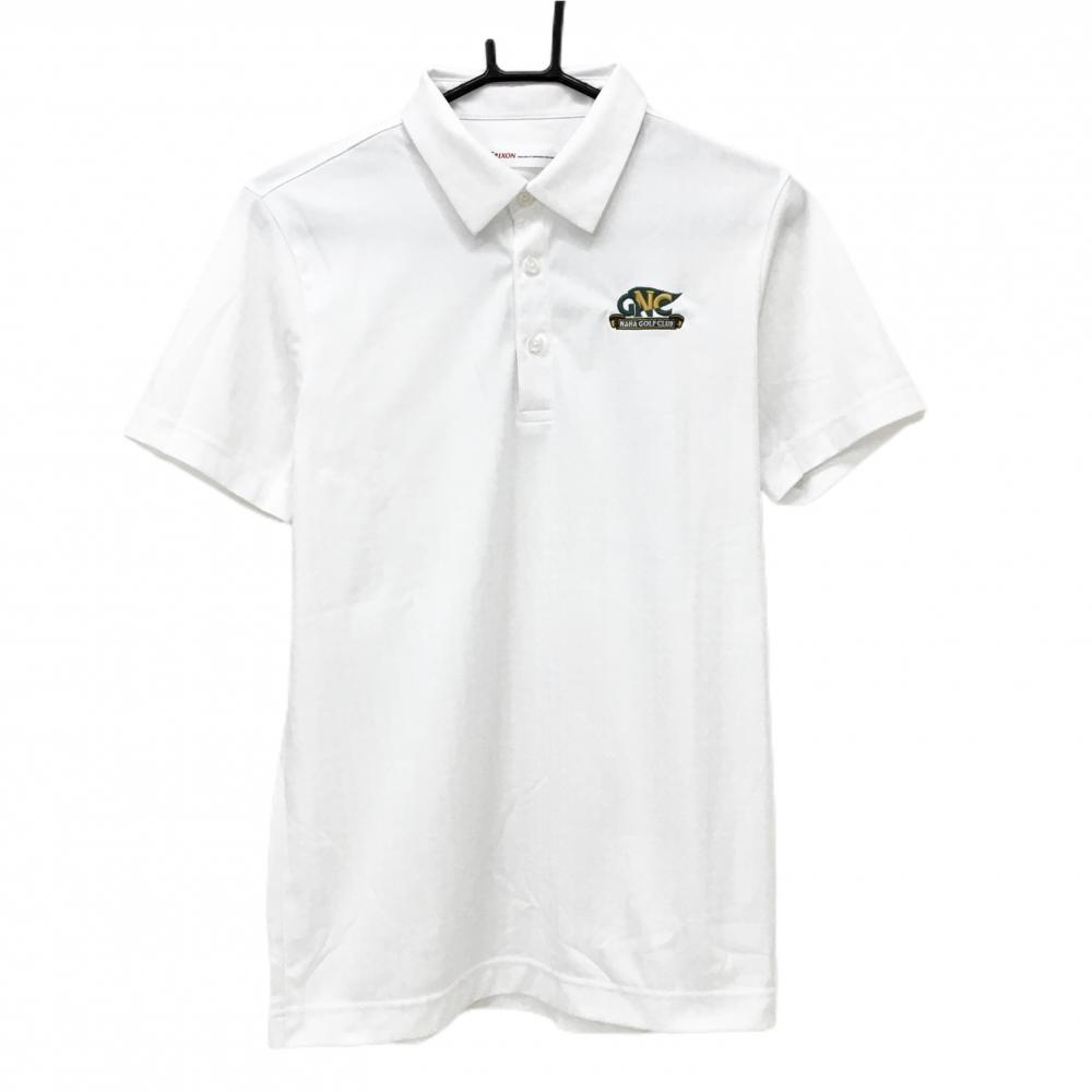 【超美品】スリクソン 半袖ポロシャツ 白 総柄地模様 NAHA GOLF CLUB メンズ M ゴルフウェア SRIXON