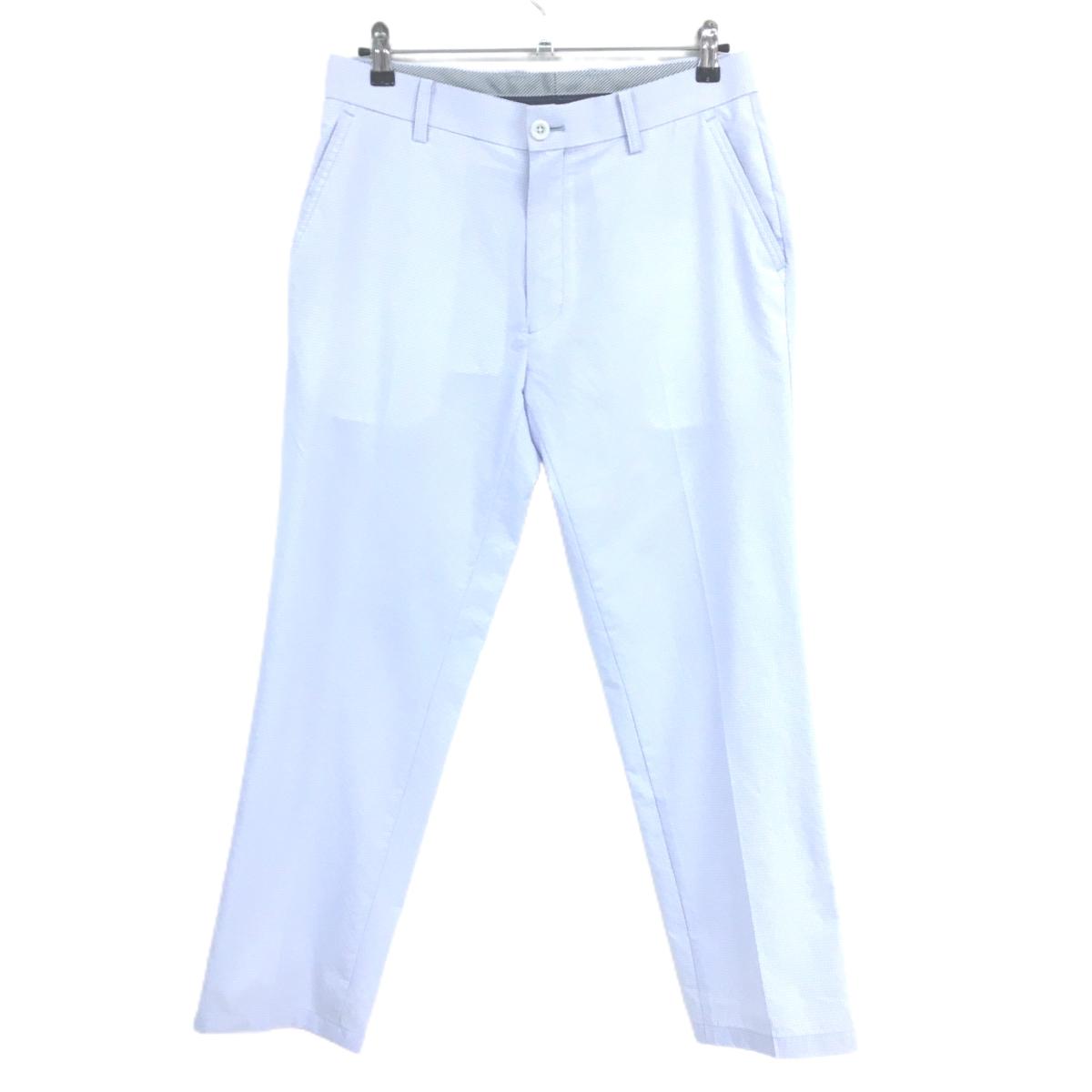 【美品】スリクソン パンツ ライトブルー×白 チェック サッカー生地  メンズ 82 ゴルフウェア SRIXON