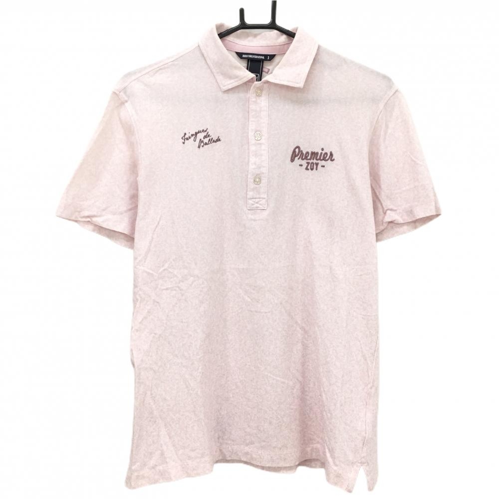 ゾーイ 半袖ポロシャツ ライトピンク×白 総柄 ペイズリー 胸元刺しゅう  メンズ 2(M) ゴルフウェア ZOY