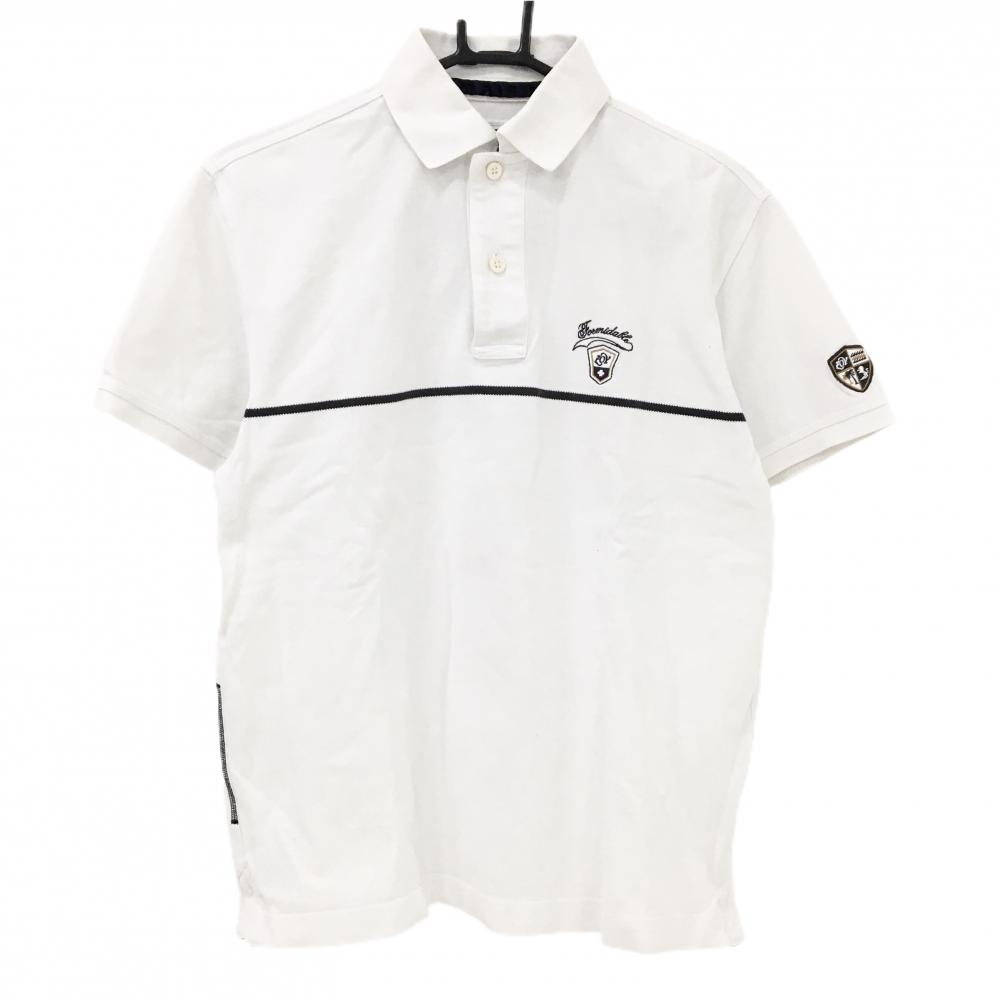 ゾーイ 半袖ポロシャツ 白 胸ロゴ刺しゅう メンズ 2(M) ゴルフウェア ZOY