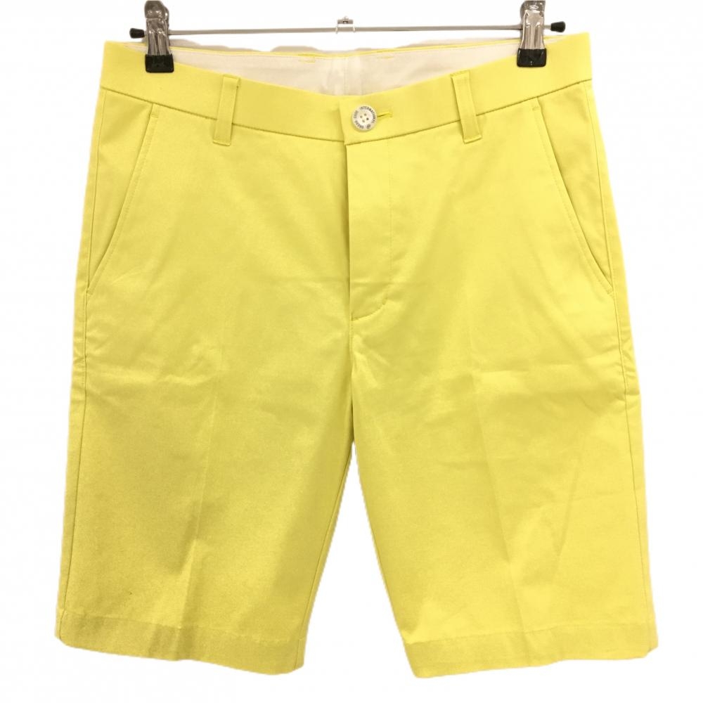 【超美品】ゾーイ ハーフパンツ イエロー ヒップ刺しゅう ストレッチ メンズ 1079 ゴルフウェア ZOY