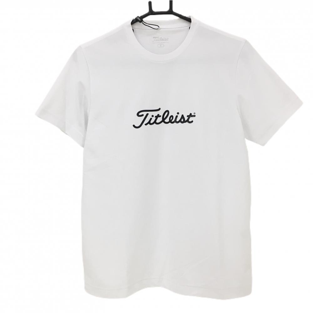 【新品】タイトリスト Tシャツ 白×黒 ロゴプリント メンズ S ゴルフウェア TITLEIST