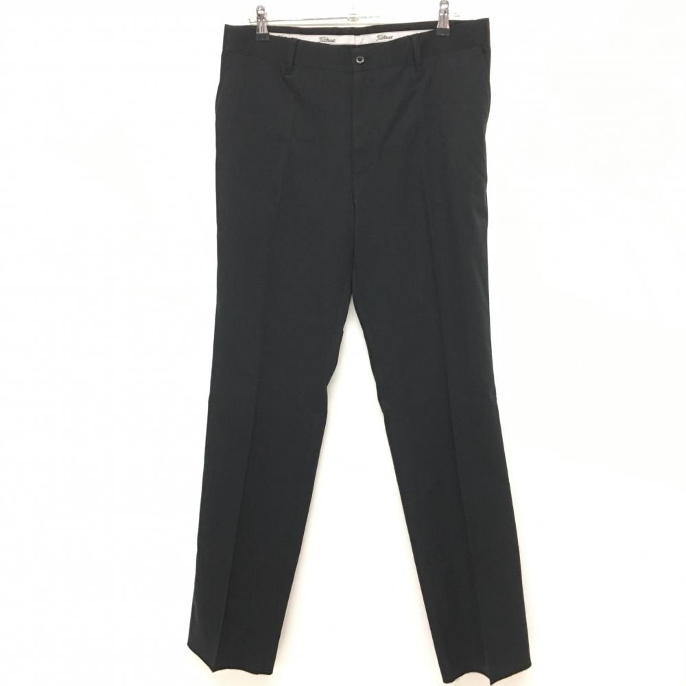 【美品】タイトリスト パンツ 黒 無地 レギュラーフィット メンズ 91 ゴルフウェア TITLEIST