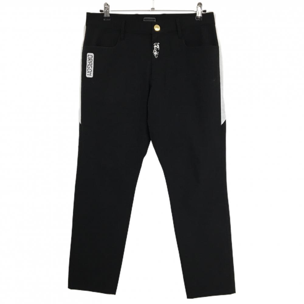 ダンスウィズドラゴン パンツ 黒×白 一部メッシュ調  メンズ 3(L) ゴルフウェア Dance With Dragon