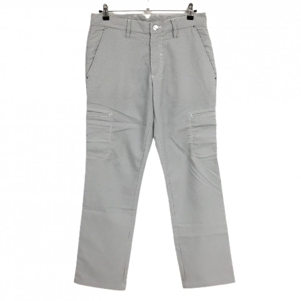 【美品】ダンスウィズドラゴン カーゴパンツ 黒×白 細ストライプ メンズ 2(M) ゴルフウェア Dance With Dragon