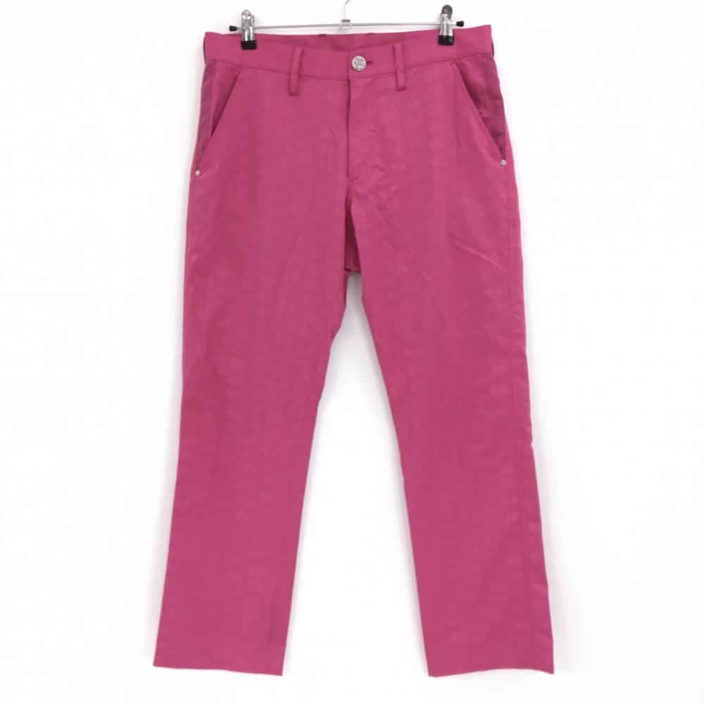 【美品】ダンスウィズドラゴン パンツ ピンク 総柄地模様 ストレッチ メンズ 3(L) ゴルフウェア Dance With Dragon