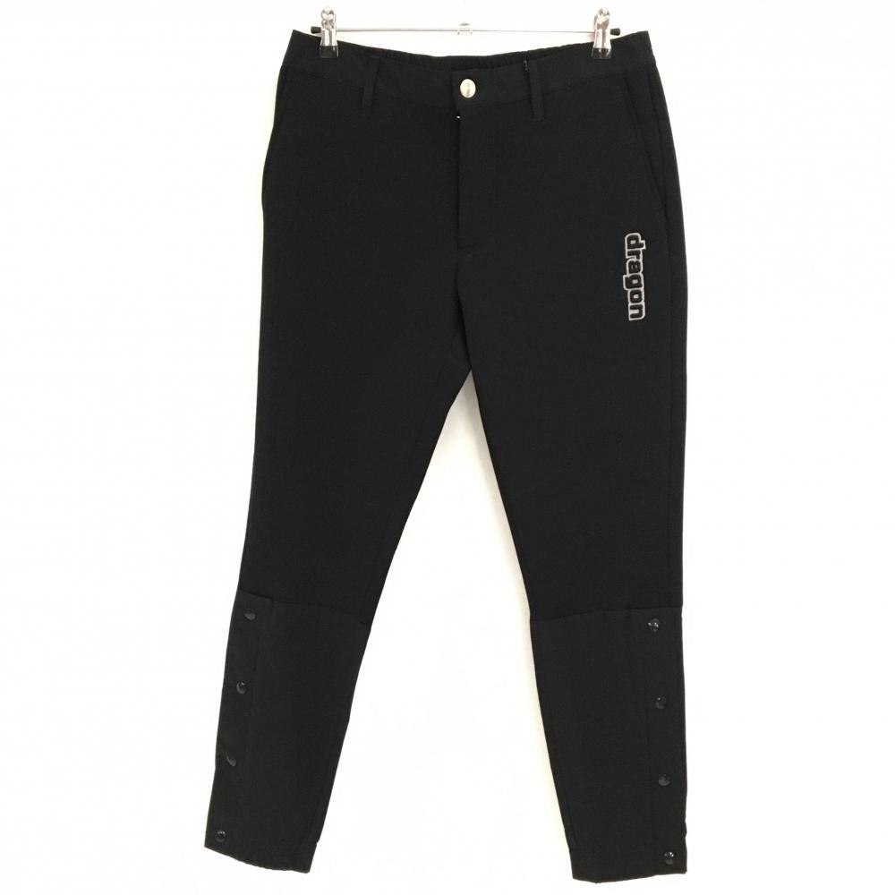 【新品】ダンスウィズドラゴン 切替パンツ 黒 裾ボタン 立体ロゴ刺しゅう ストレッチ メンズ 3(L) ゴルフウェア Dance With Dragon
