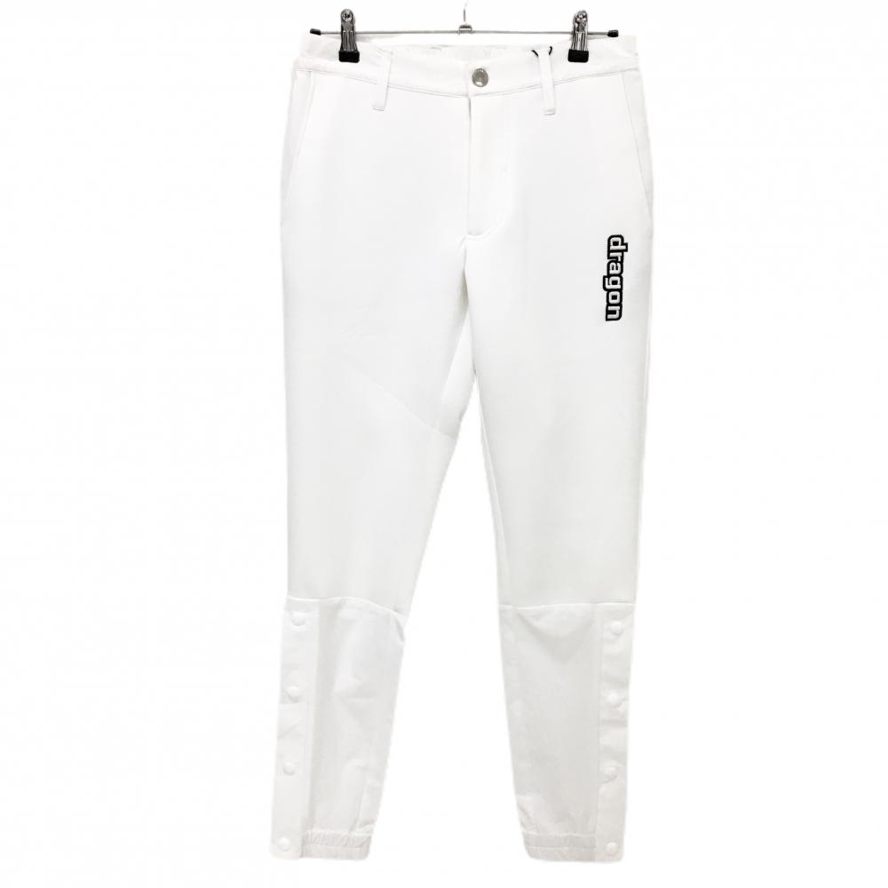 【新品】ダンスウィズドラゴン 切替パンツ 白 裾ボタン  メンズ 3(L) ゴルフウェア Dance With Dragon
