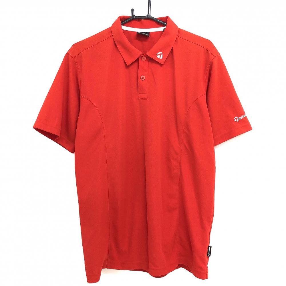 テーラーメイド 半袖ポロシャツ レッド ロゴ刺しゅう  メンズ L ゴルフウェア TaylorMade