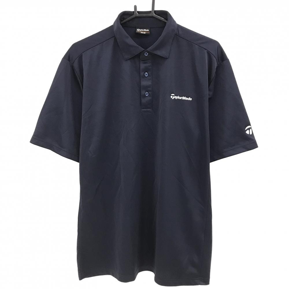 テーラーメイド 半袖ポロシャツ ネイビー 光沢感 ロゴ刺しゅう  メンズ XO ゴルフウェア TaylorMade