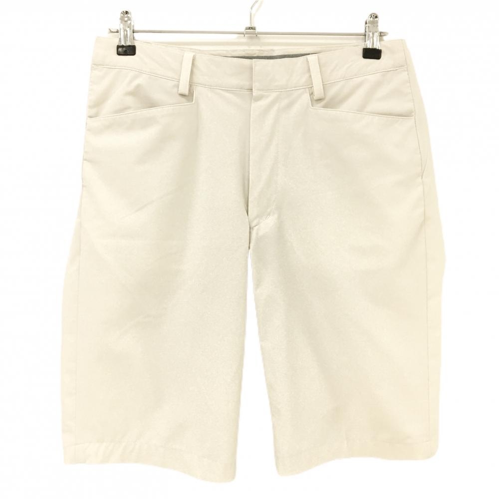 テーラーメイド ハーフパンツ オフホワイト系 ロゴ黒 ストレッチ  メンズ M ゴルフウェア TaylorMade