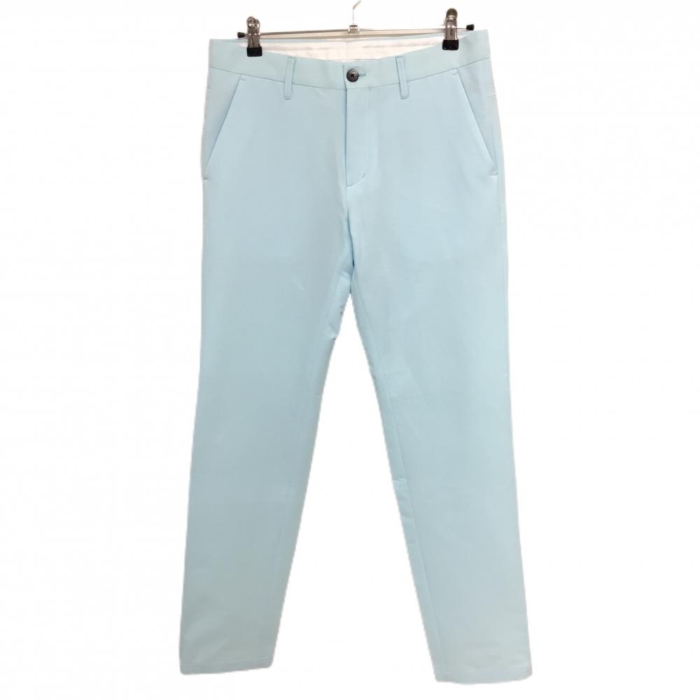 【超美品】デサントゴルフ パンツ ライトブルー シンプル ストレッチ 中田英寿 メンズ 82/L ゴルフウェア DESCENTE