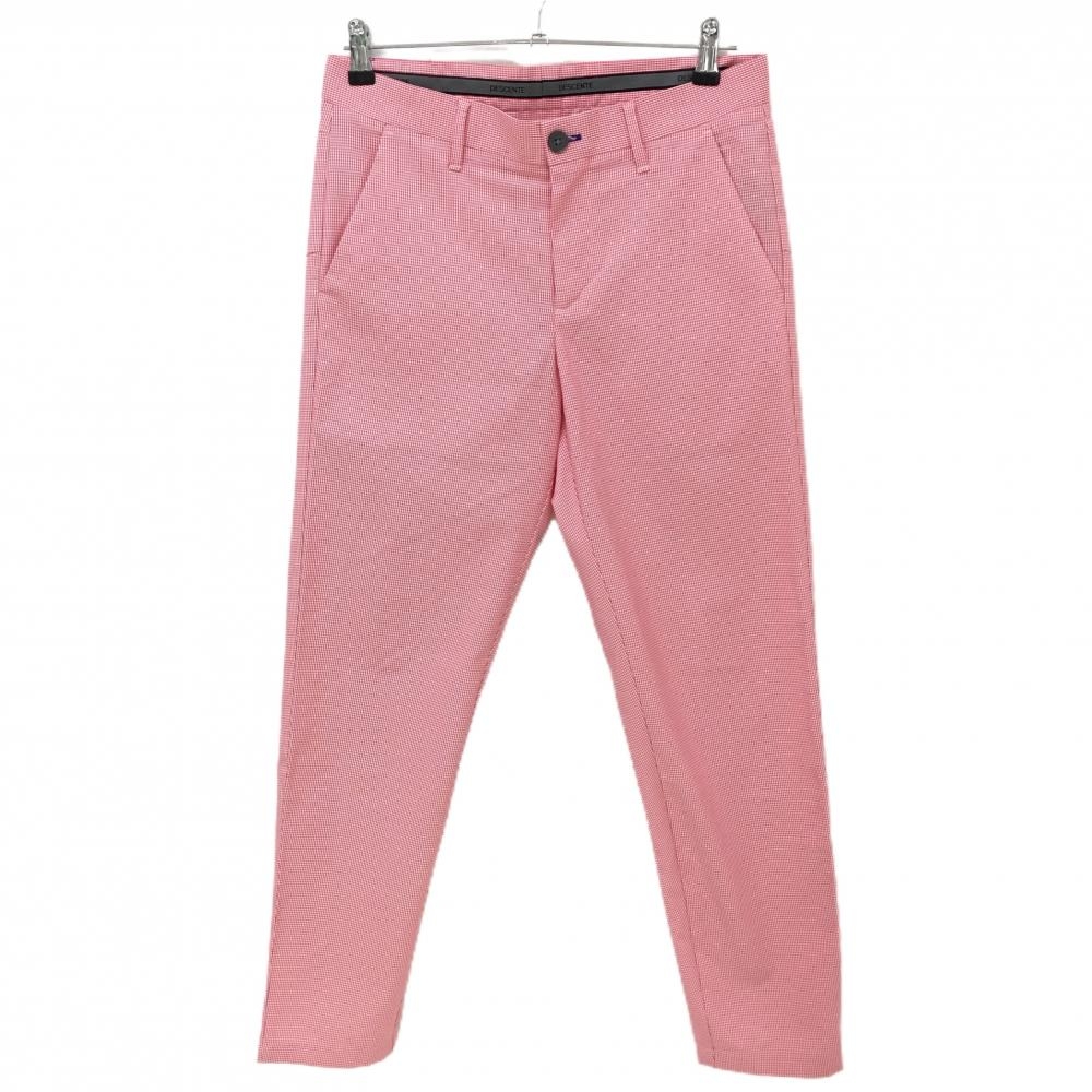 【美品】デサントゴルフ パンツ レッド×白 細目チェック 中田英寿  メンズ 79/M ゴルフウェア DESCENTE