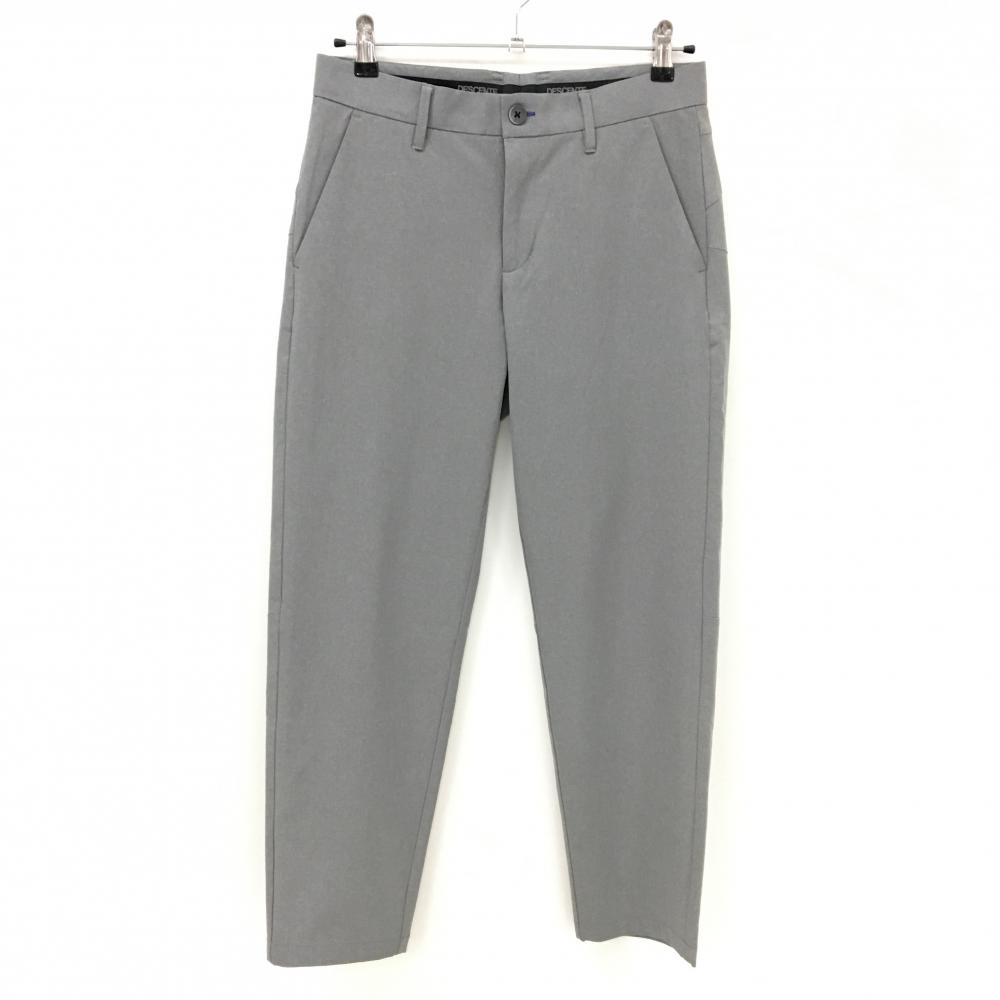 【美品】デサントゴルフ パンツ グレー 無地 ロゴ刺しゅう 中田英寿 ストレッチ メンズ 76/S ゴルフウェア DESCENTE