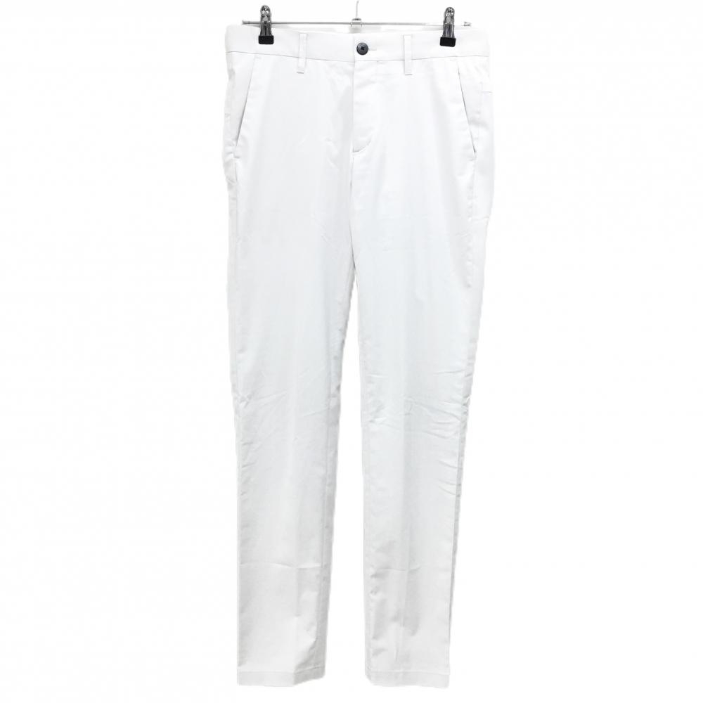 【超美品】デサントゴルフ パンツ 白 バック立体ロゴ シンプル 中田英寿 メンズ 79/M ゴルフウェア DESCENTE