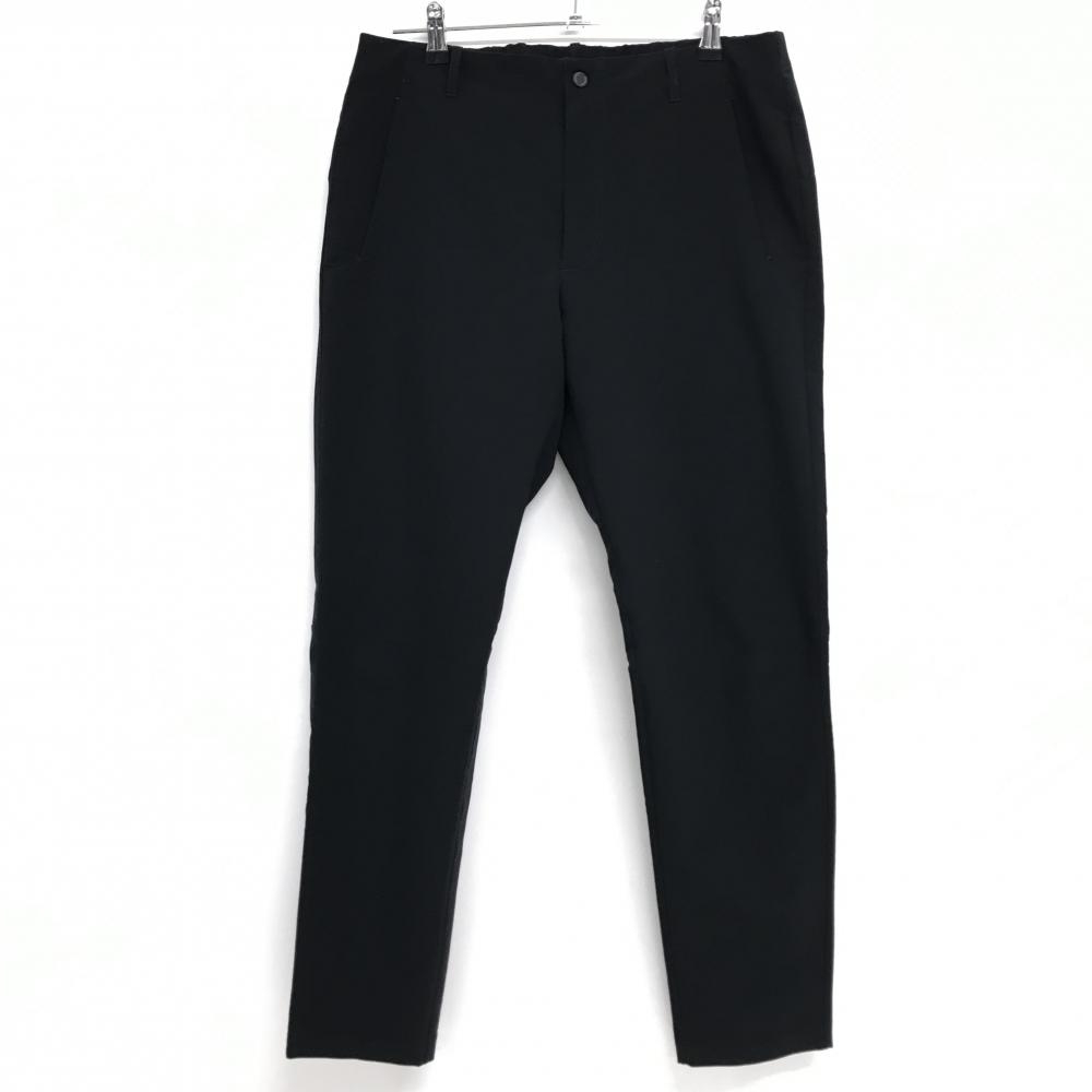 【美品】デサント パンツ 黒 シンプル ウエスト一部ゴム メンズ O ゴルフウェア DESCENTE