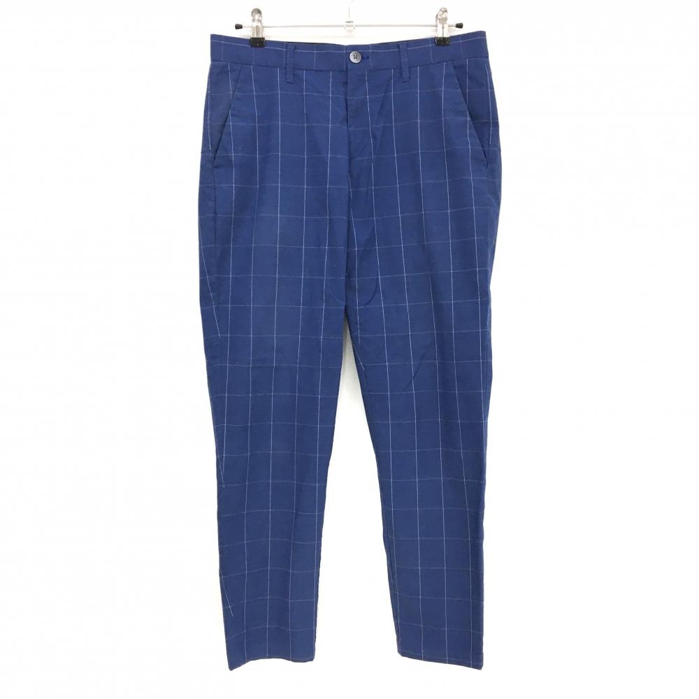 デサントゴルフ パンツ ネイビー×白 格子チェック ストレッチ 中田英寿 メンズ 85/O ゴルフウェア DESCENTE