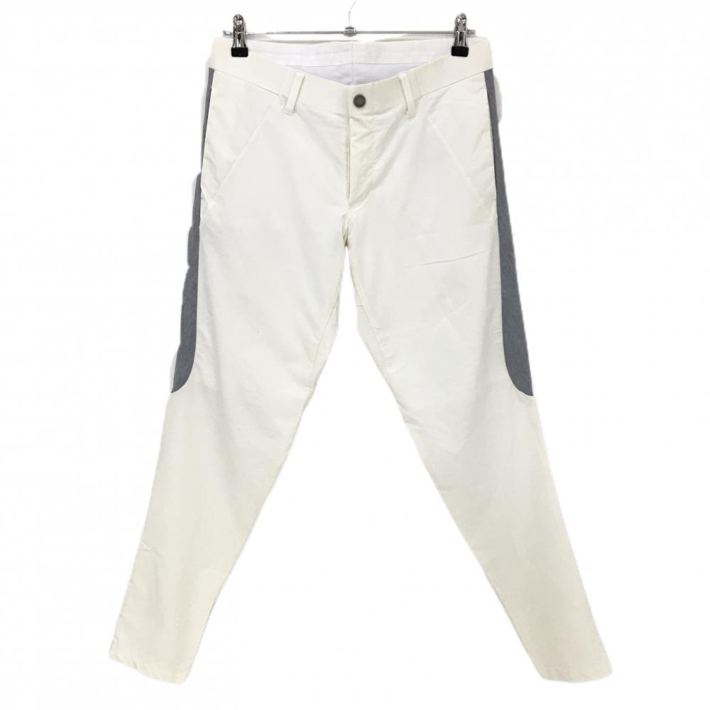 デサントゴルフ パンツ 白×グレー 一部サイドライン 裏地付 中田英寿 メンズ 79/M ゴルフウェア DESCENTE