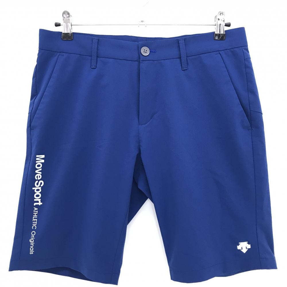 【超美品】デサントゴルフ ハーフパンツ ネイビー ロゴ刺しゅう 中田英寿 メンズ 82/L ゴルフウェア DESCENTE