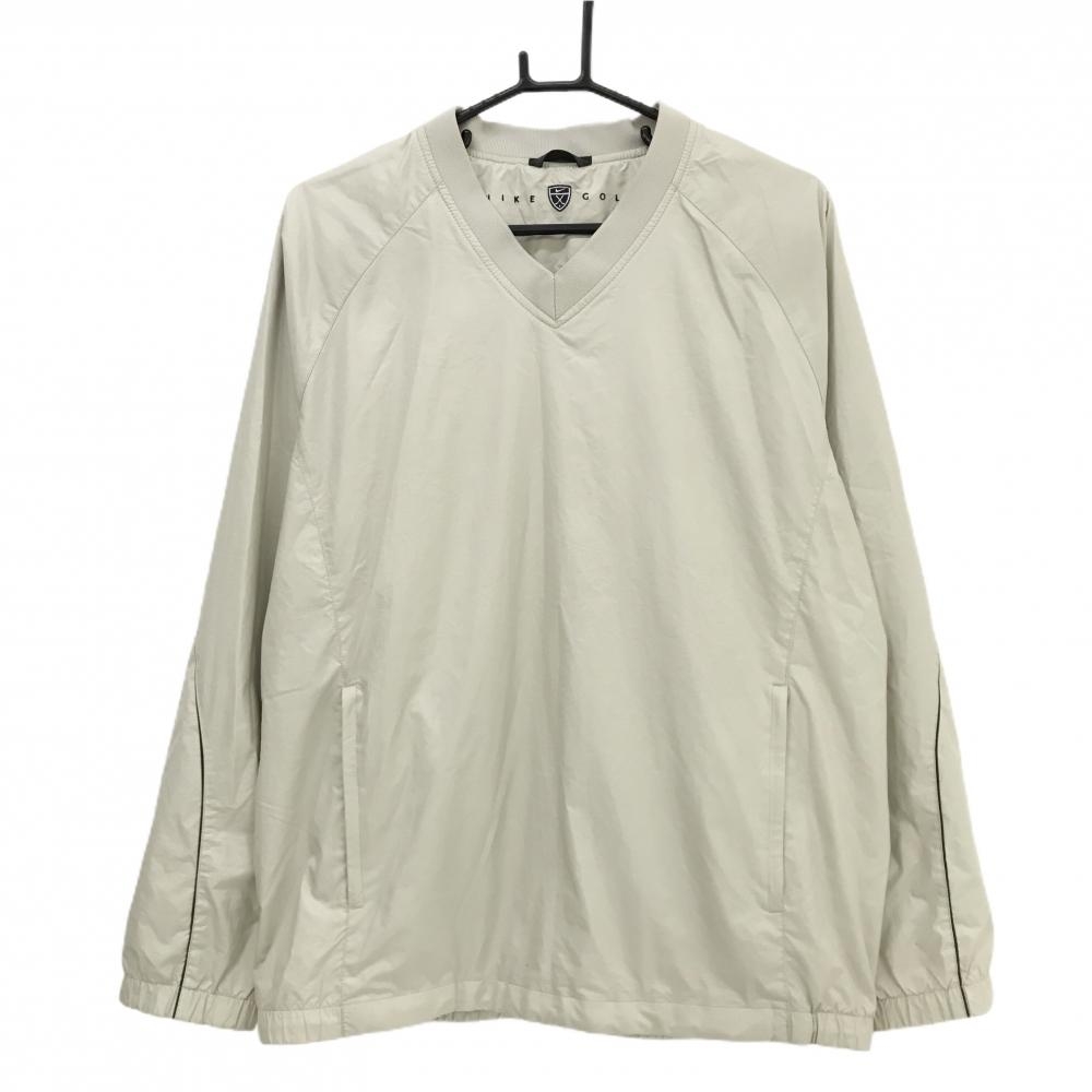 ナイキゴルフ スニード ライトベージュ メッシュ裏地 裾ドローコード ブルゾン メンズ L ゴルフウェア NIKE