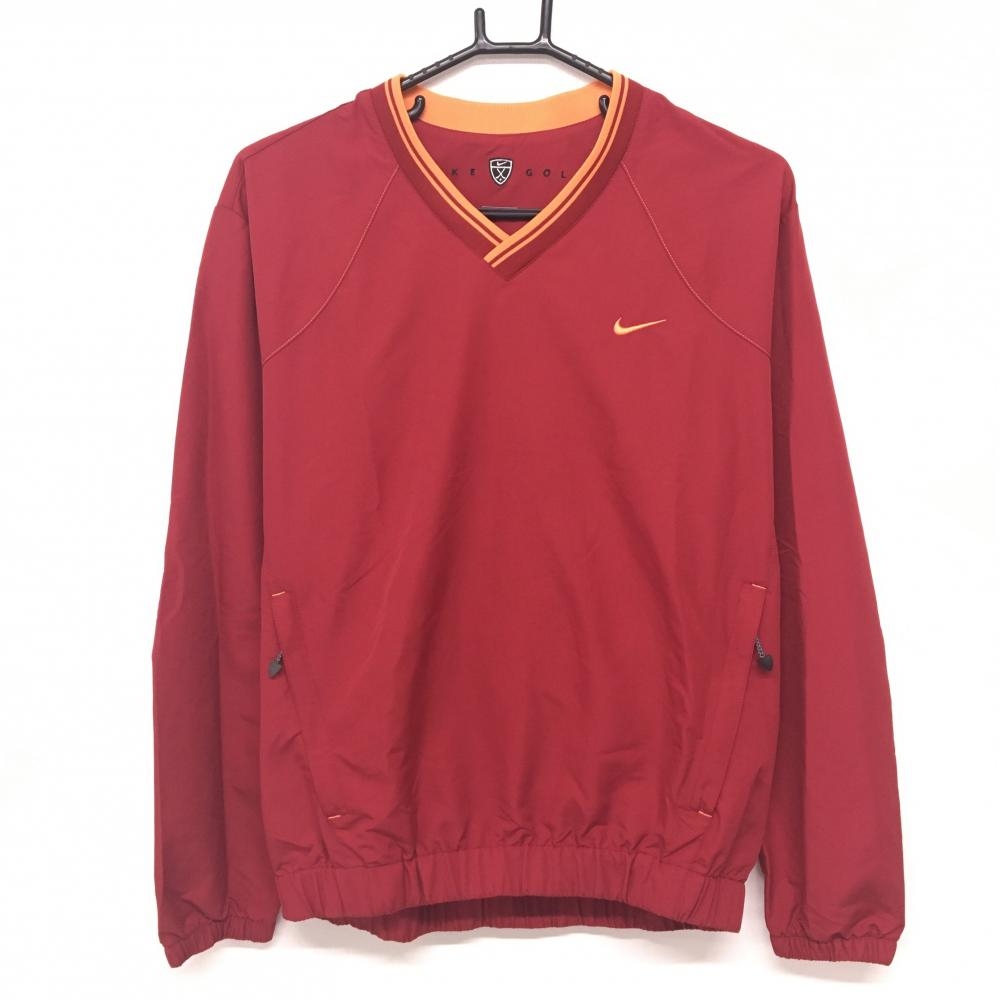 【美品】ナイキゴルフ スニード レッド×オレンジ Vネック ブルゾン メンズ M ゴルフウェア NIKE
