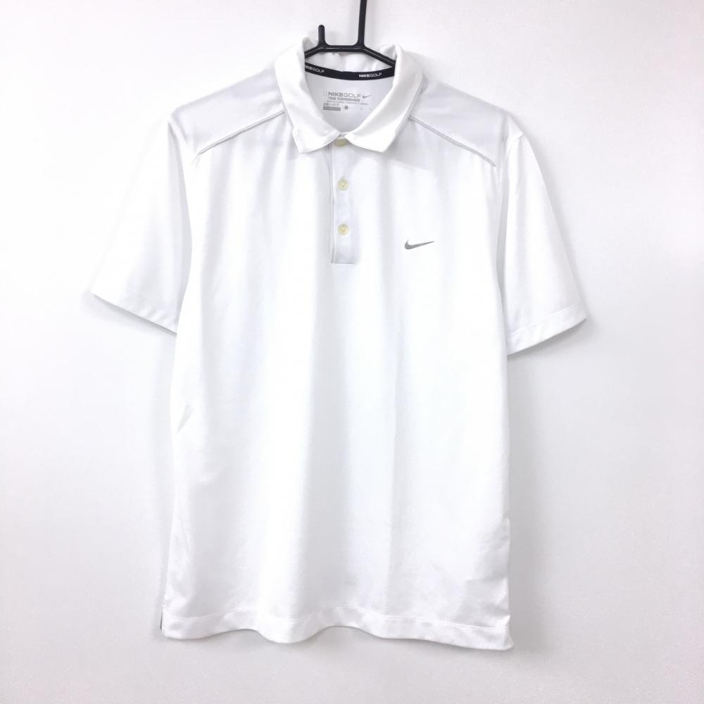 NIKE ナイキゴルフ 半袖ポロシャツ 白 DRI-FIT シンプル メンズ L ゴルフウェア