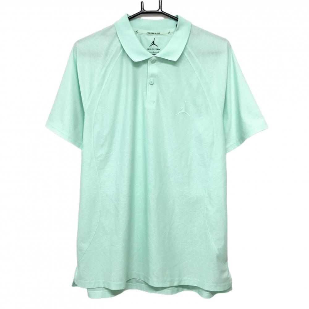 【超美品】ジョーダンゴルフ 半袖ポロシャツ ライトグリーン メッシュ調 DRI-FIT ナイキ  メンズ XL ゴルフウェア 2024年モデル NIKE