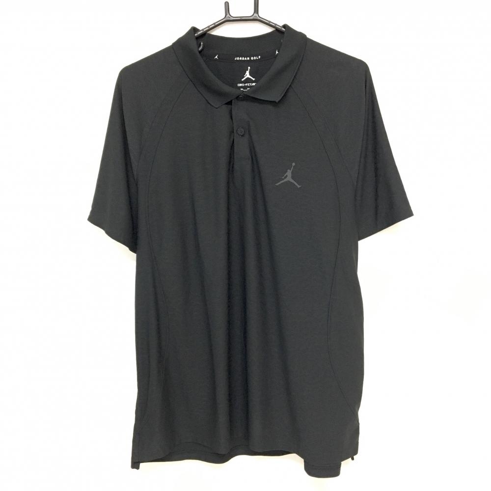 【超美品】ジョーダンゴルフ 半袖ポロシャツ 黒 メッシュ調 DRI-FIT ナイキ メンズ XXL ゴルフウェア 2024年モデル 大きいサイズ NIKE