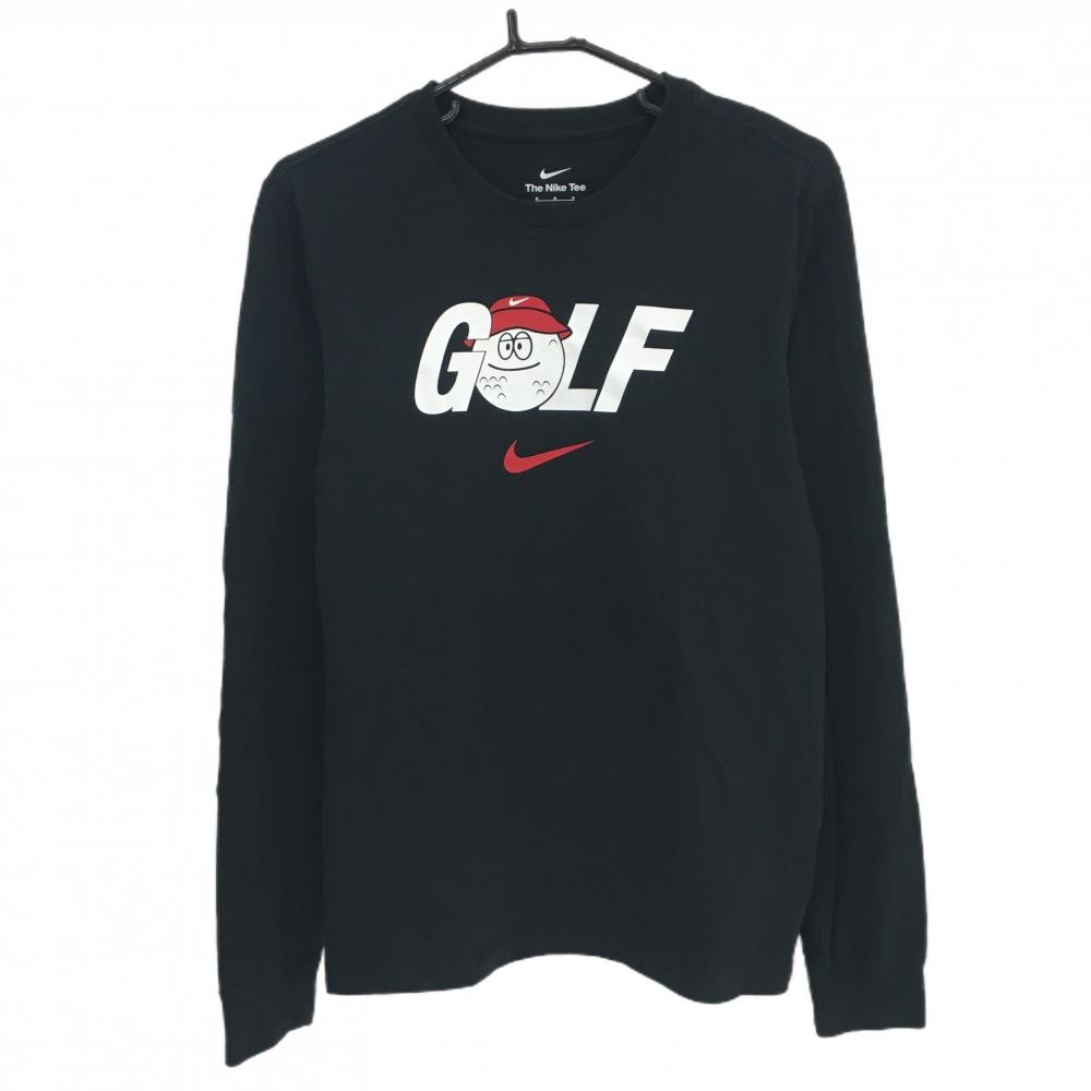 ナイキ 長袖Ｔシャツ 黒 ビッグプリント  メンズ M ゴルフウェア NIKE