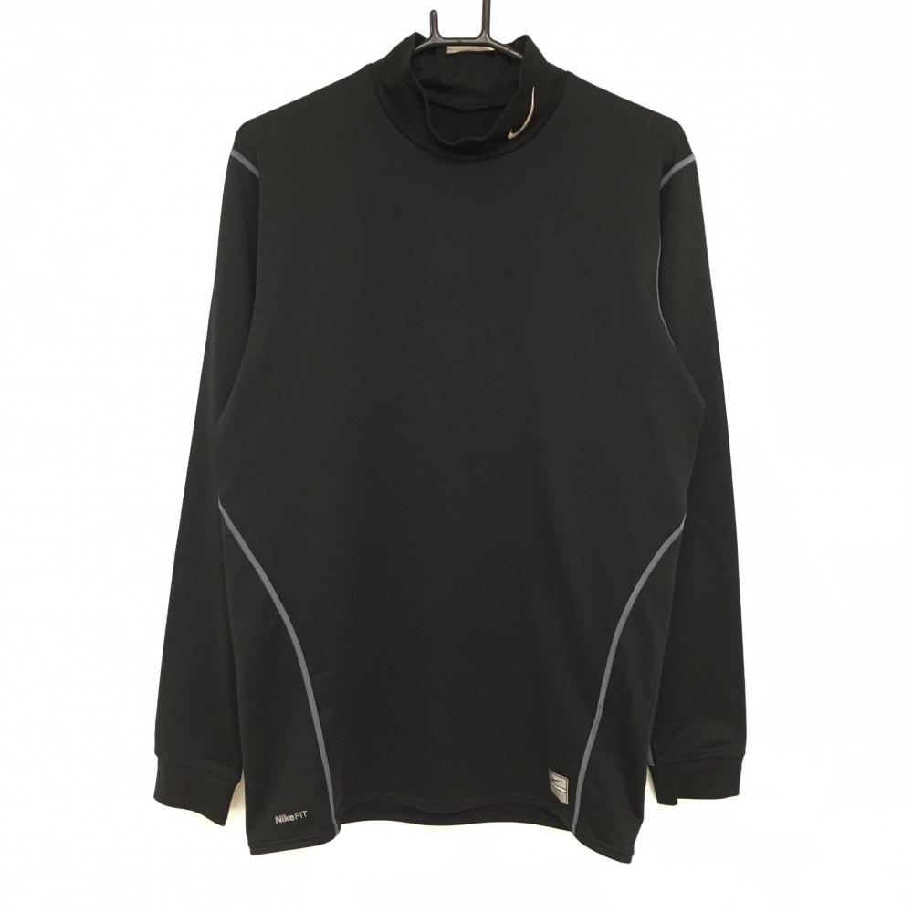 【美品】ナイキ プロ ハイネックインナーシャツ 黒 裏微起毛 NIKE FIT  メンズ XL ゴルフウェア NIKE