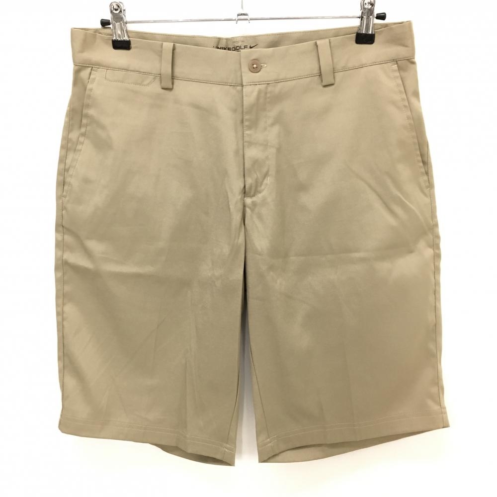 【美品】ナイキゴルフ ハーフパンツ ベージュ ストレッチ ロゴ刺しゅう メンズ XL ゴルフウェア NIKE