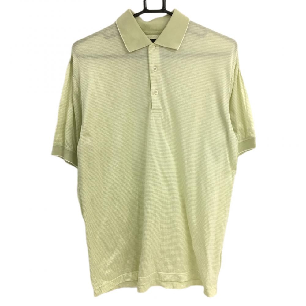 バーバリーゴルフ 半袖ポロシャツ ライトグリーン×白 千鳥格子柄 メンズ XS ゴルフウェア BURBERRY GOLF