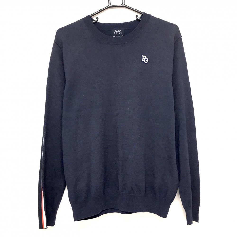 パーリーゲイツ セーター ネイビー 袖ライン  メンズ 6(XL) ゴルフウェア PEARLY GATES