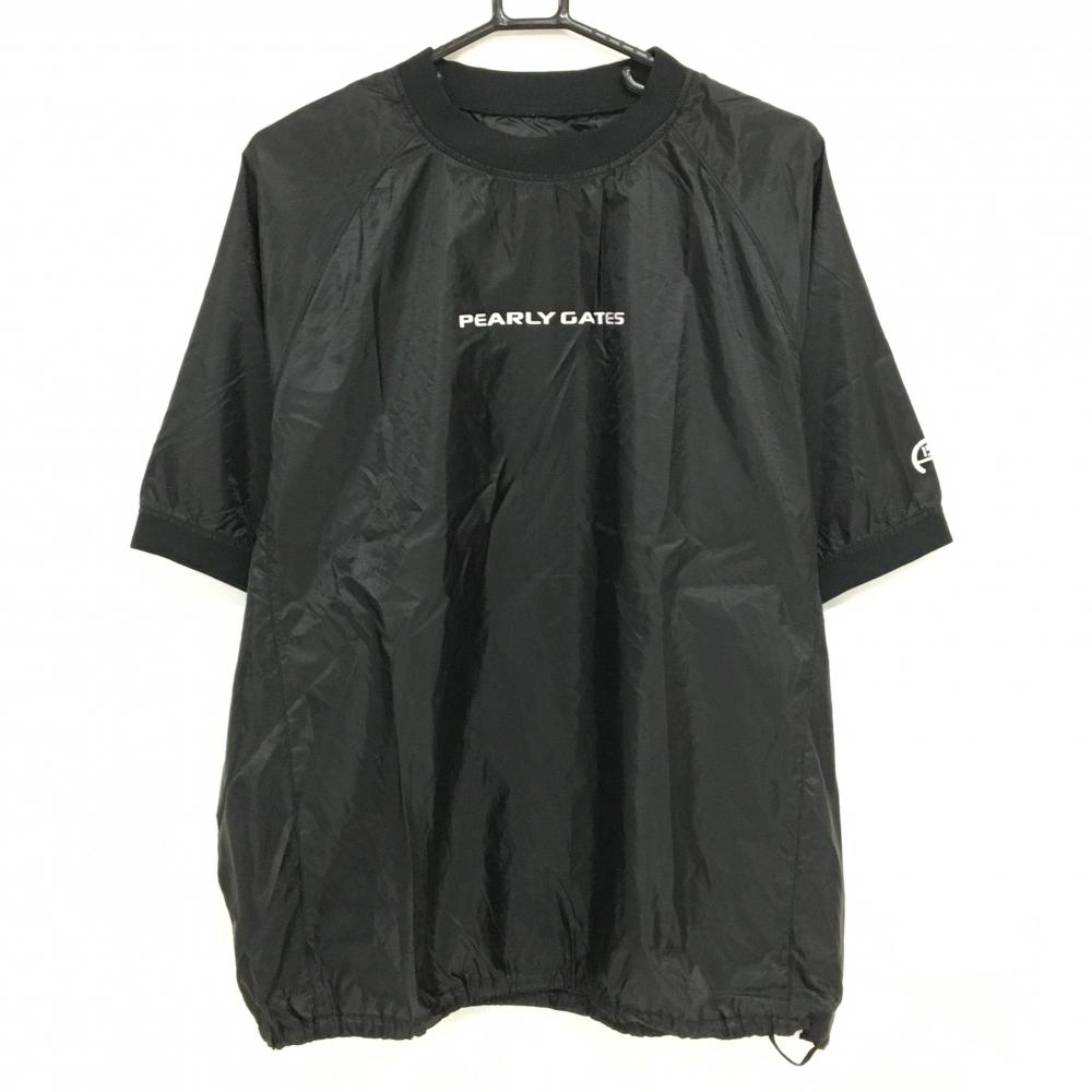 パーリーゲイツ 半袖ナイロンスニード 黒×白 裾ドローコード ブルゾン  メンズ 5(L) ゴルフウェア PEARLY GATES